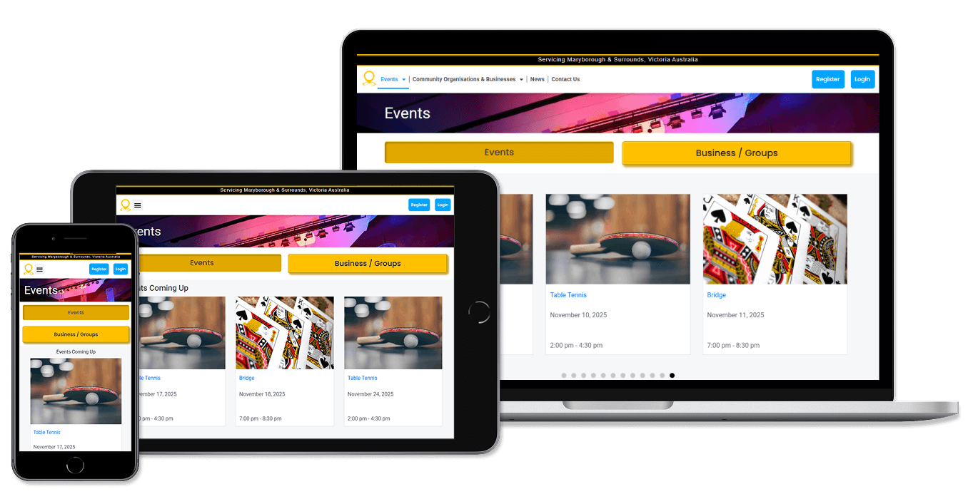 Goldfields App website mockup